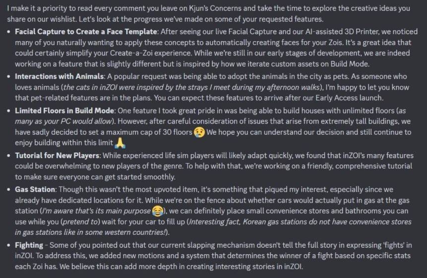 InZOI feature confirmation