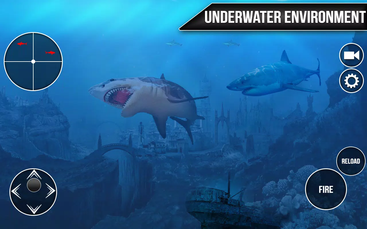 Wild Shark Fish Hunting game Captura de tela 2