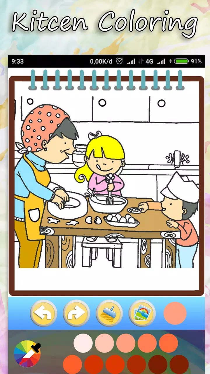 Coloring Kitchen Cooking page Captura de pantalla 3