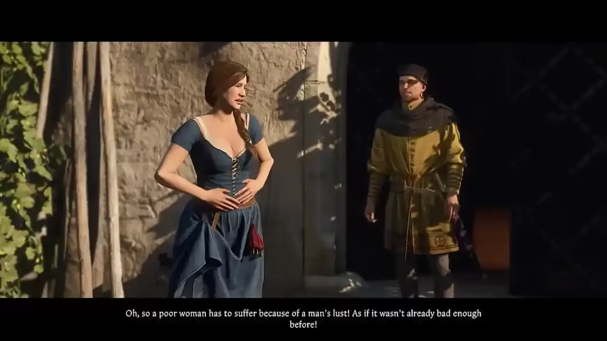Image: Screenshot from Kingdom Come: Deliverance 2 showing a scene related to The Fifth Commandment